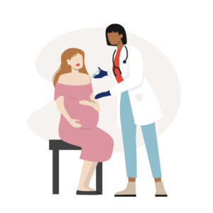 Pregnant woman getting injection-100